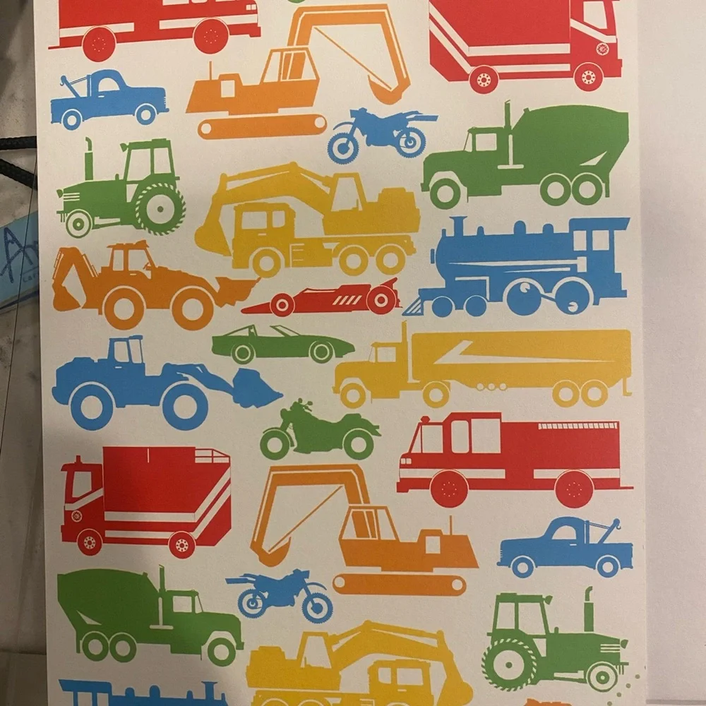 Kids Vehicle Stationary Cards - Colorful Trucks & Tractors